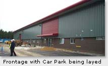 Frontage with Car Park being layed